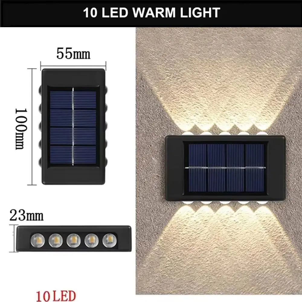 Solar Outdoor Wall Lamp β Waterproof Up & Down Light