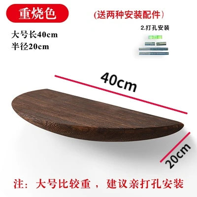 Wooden Half-Moon Wall Shelf β Minimalist Wall-Mounted Storage & Display Rack