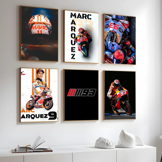 Marc Márquez Canvas Wall Art – MotoGP Racing Poster