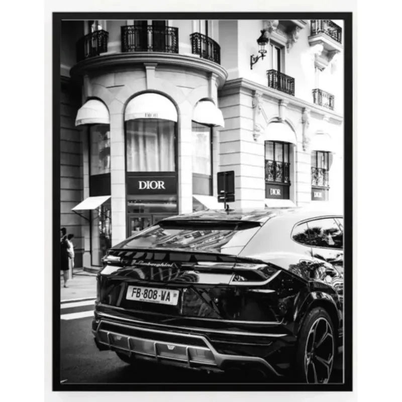 Modern Black Luxury Car Wall Art – Canvas Poster