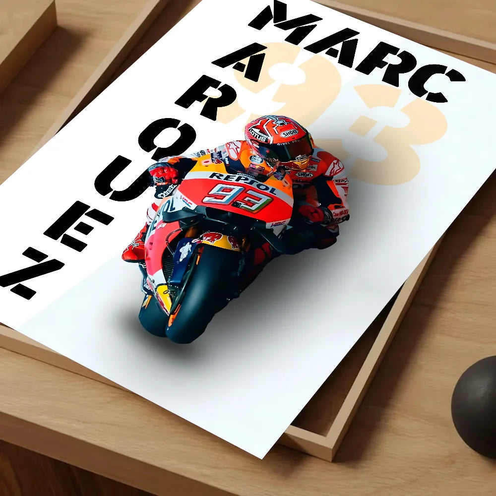 Marc Márquez Canvas Wall Art – MotoGP Racing Poster
