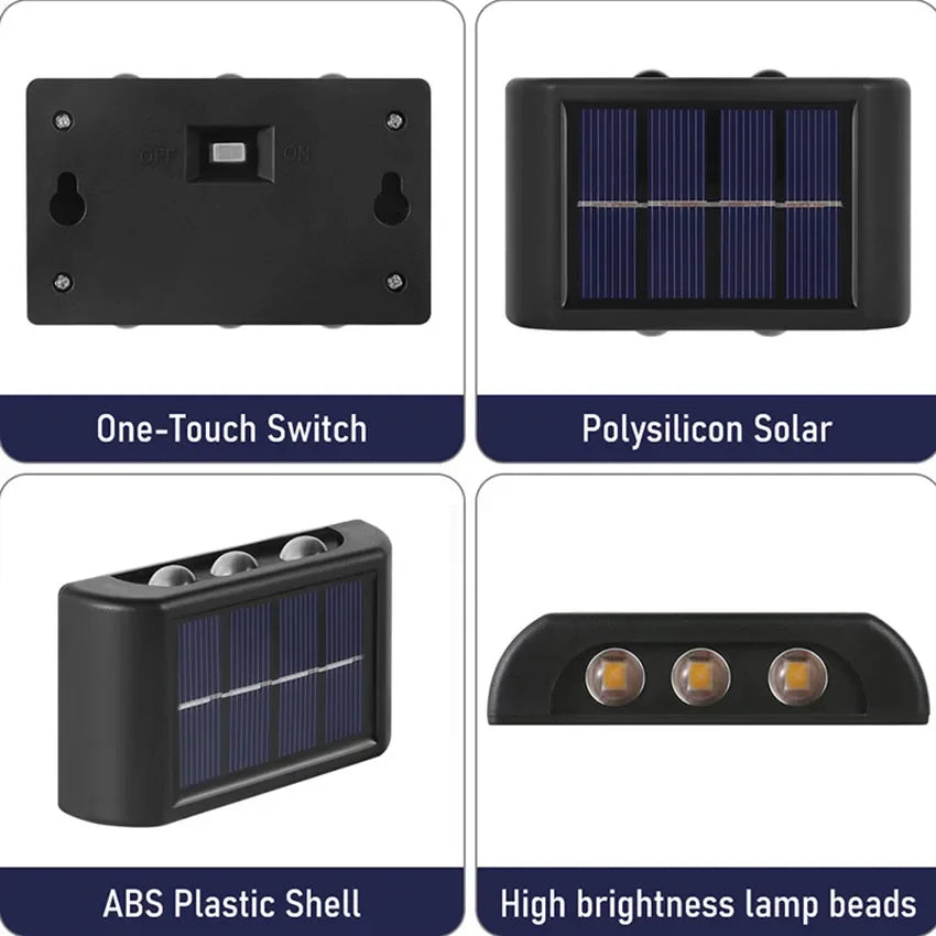 Solar Outdoor Wall Lamp – Waterproof Up & Down Light