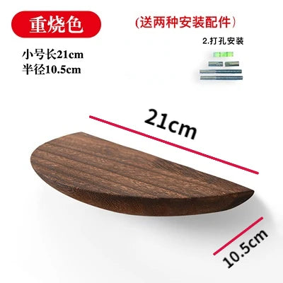 Wooden Half-Moon Wall Shelf – Minimalist Wall-Mounted Storage & Display Rack
