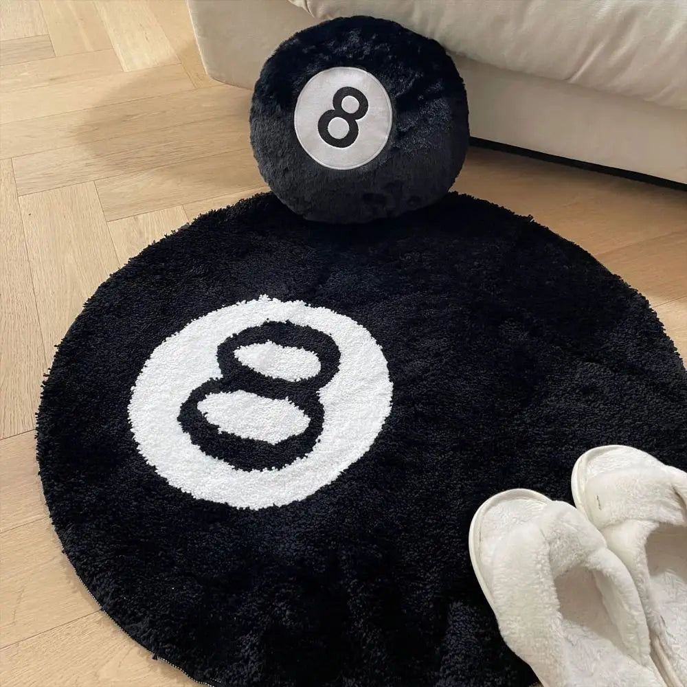 8 Ball Round Rug – Soft Tufted Carpet