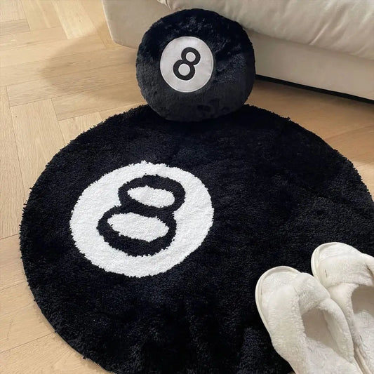 8 Ball Round Rug – Soft Tufted Carpet