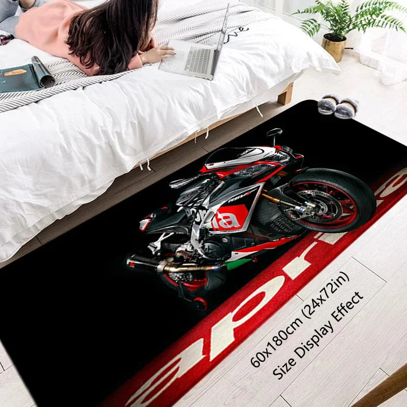 Motorcycle Racing Rug – Non-Slip Bike Floor Mat