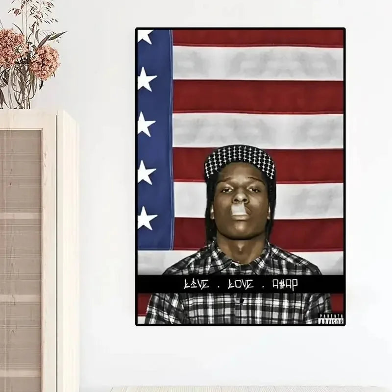 A$AP Rocky Wall Art – Aesthetic Hip Hop Poster, Rapper Canvas Print