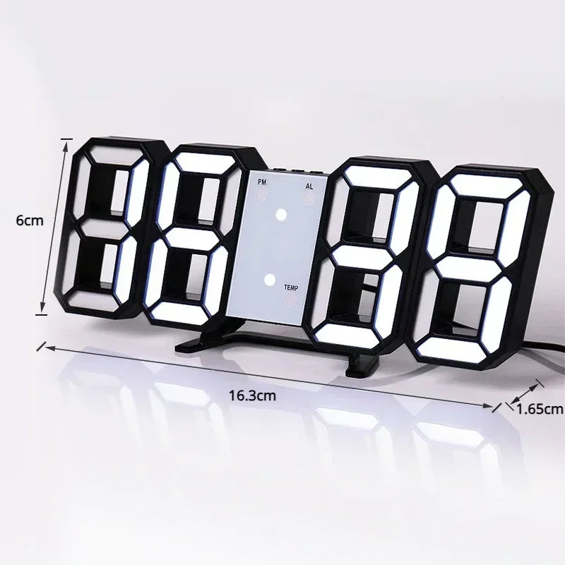 Modern LED Digital Wall Clock – 3D Glow Aesthetic Room Decoration