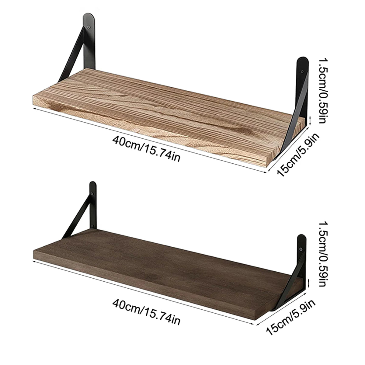 Modern Floating Wall Shelves – Wooden Bookshelf