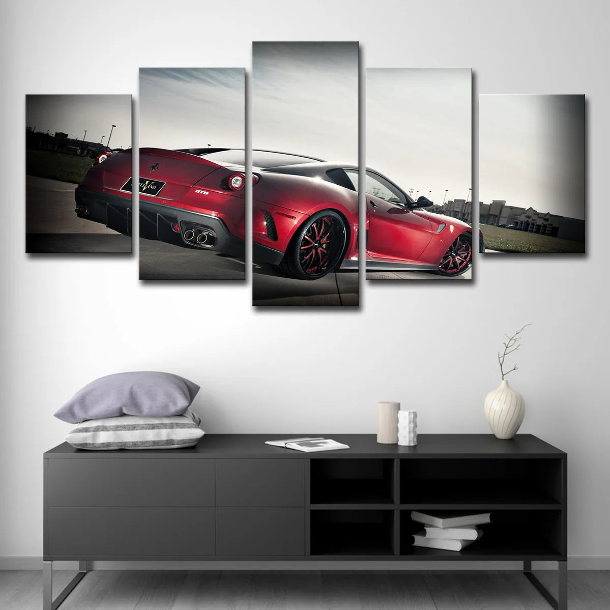 5 Panel Sports Car Canvas Wall Art – Racing Car Poster Set