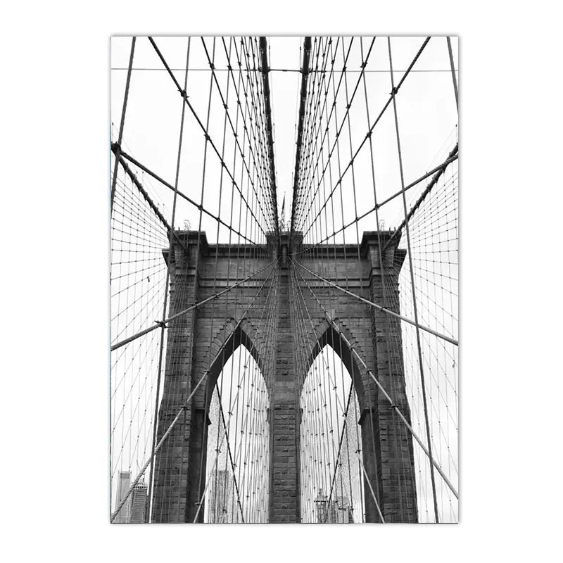 New York City Wall Art – Black & White Nordic Canvas Print with Guitar & Camera Design