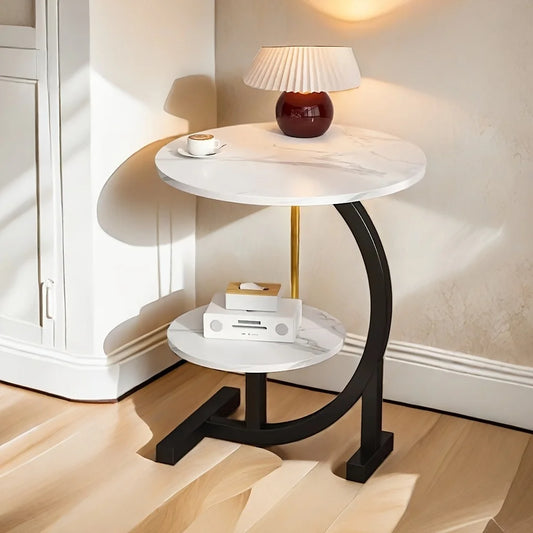 Designer Gold Coffee Table – Elegant Round Side Table