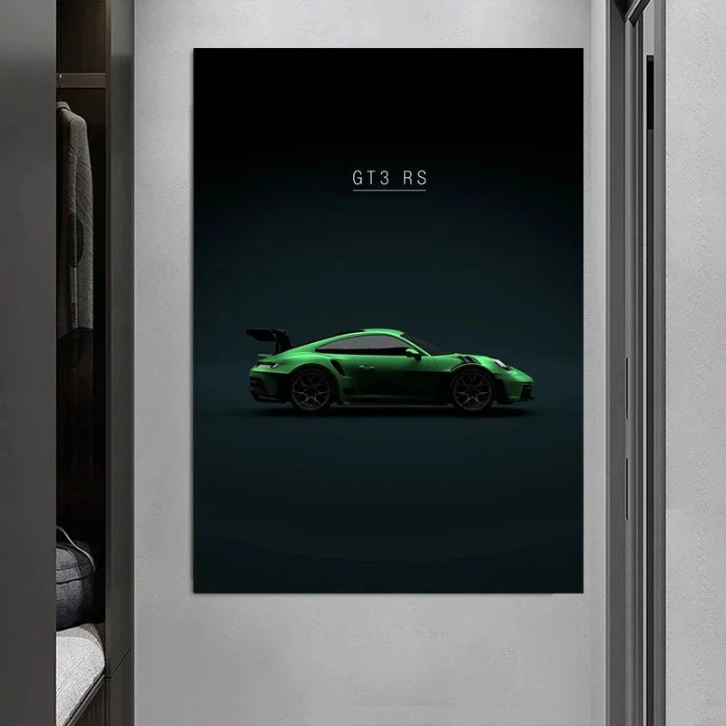 Luxury Sports Car Canvas Wall Art – Racing Poster