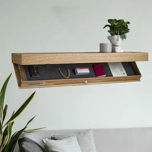 Hidden Compartment Floating Shelf – Secret Storage Wooden Wall Shelf