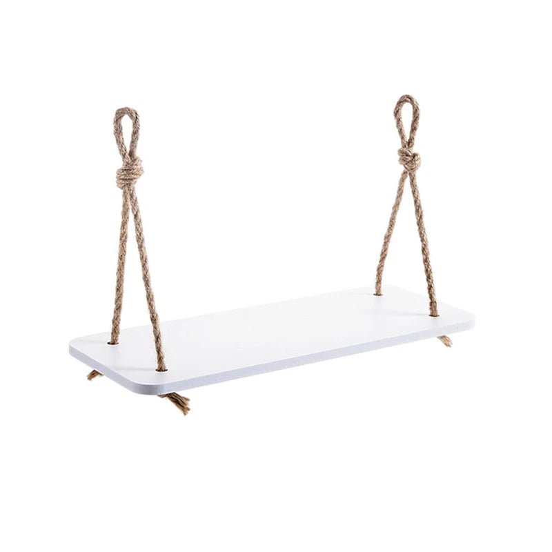 Wood Wall Storage Shelf with Hooks – Decorative Kitchen Organizer Rack
