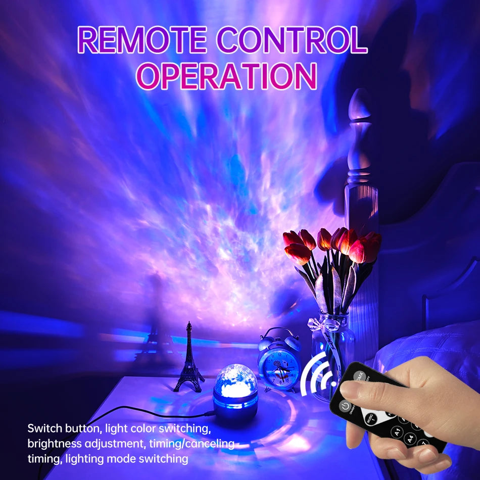 Galaxy Star Projector Night Light – LED Starry Sky Lamp with Remote Control