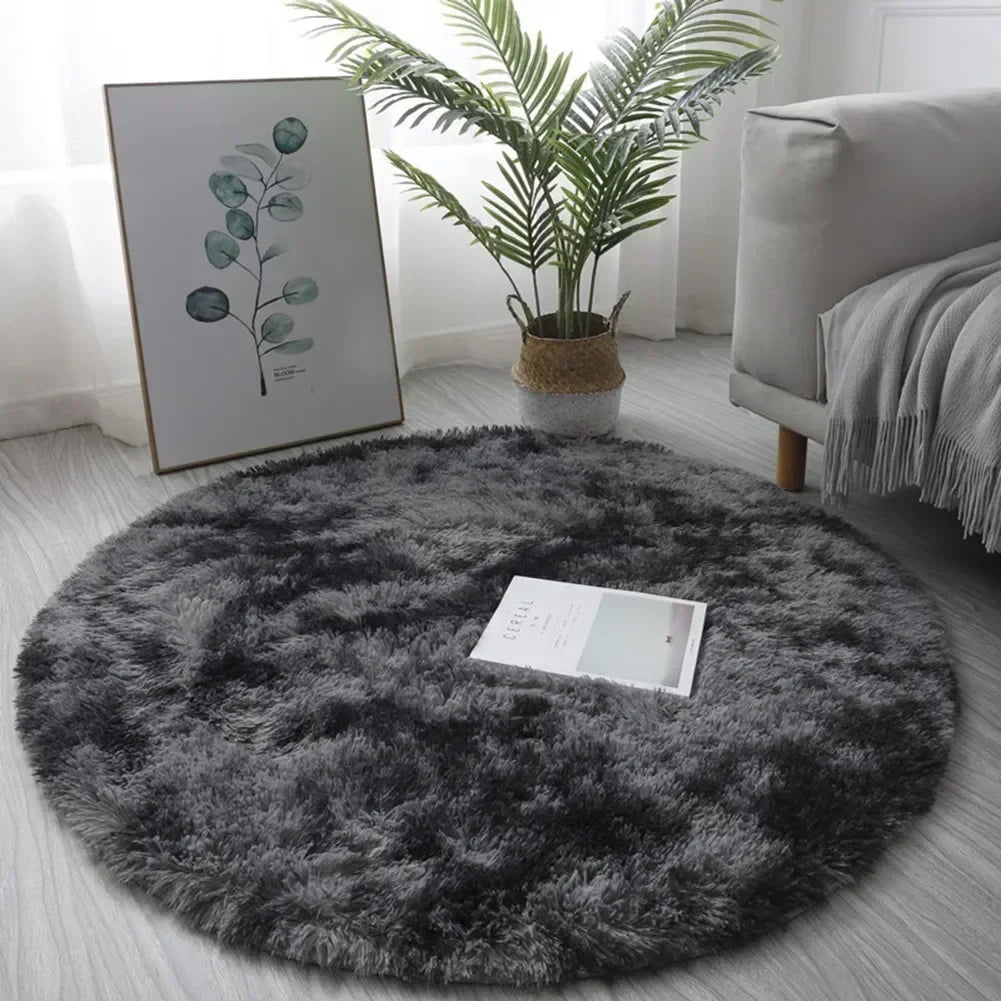 Round Plush Rug – Ultra Soft Fluffy Carpet, Cozy Decorative Floor Mat