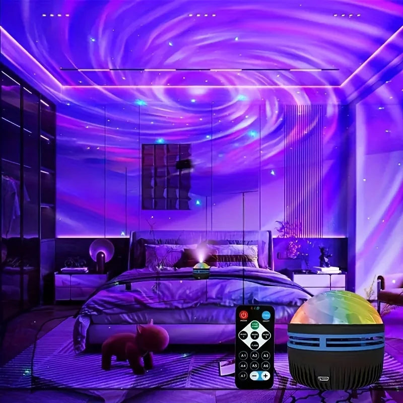 Galaxy Star Projector Night Light – LED Starry Sky Lamp with Remote Control