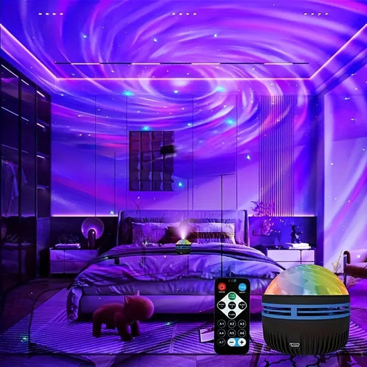 Galaxy Star Projector Night Light – LED Starry Sky Lamp with Remote Control
