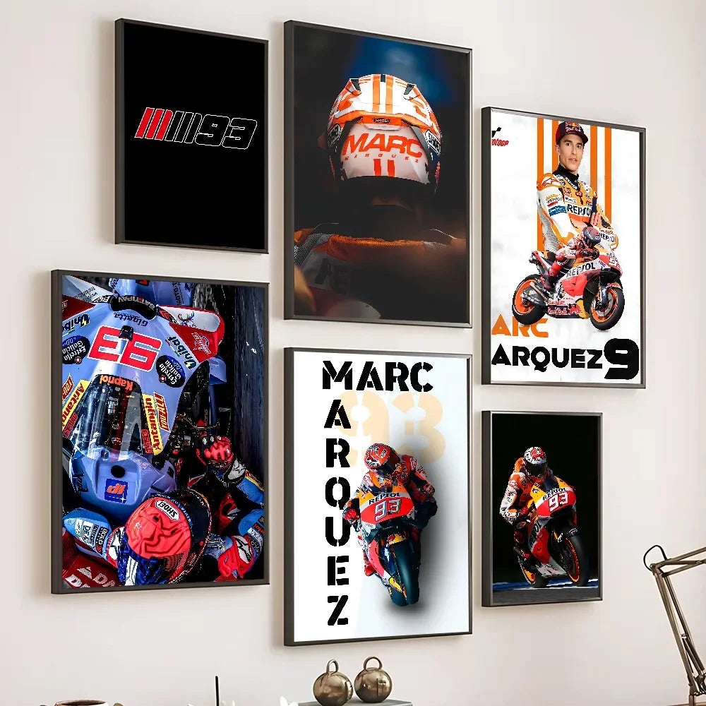Marc Márquez Canvas Wall Art – MotoGP Racing Poster