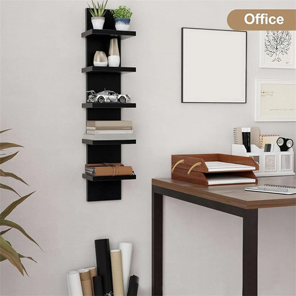5-Tier Floating Wall Bookshelf – Space-Saving Modern Bookcase, Minimalist Wall Storage Shelf