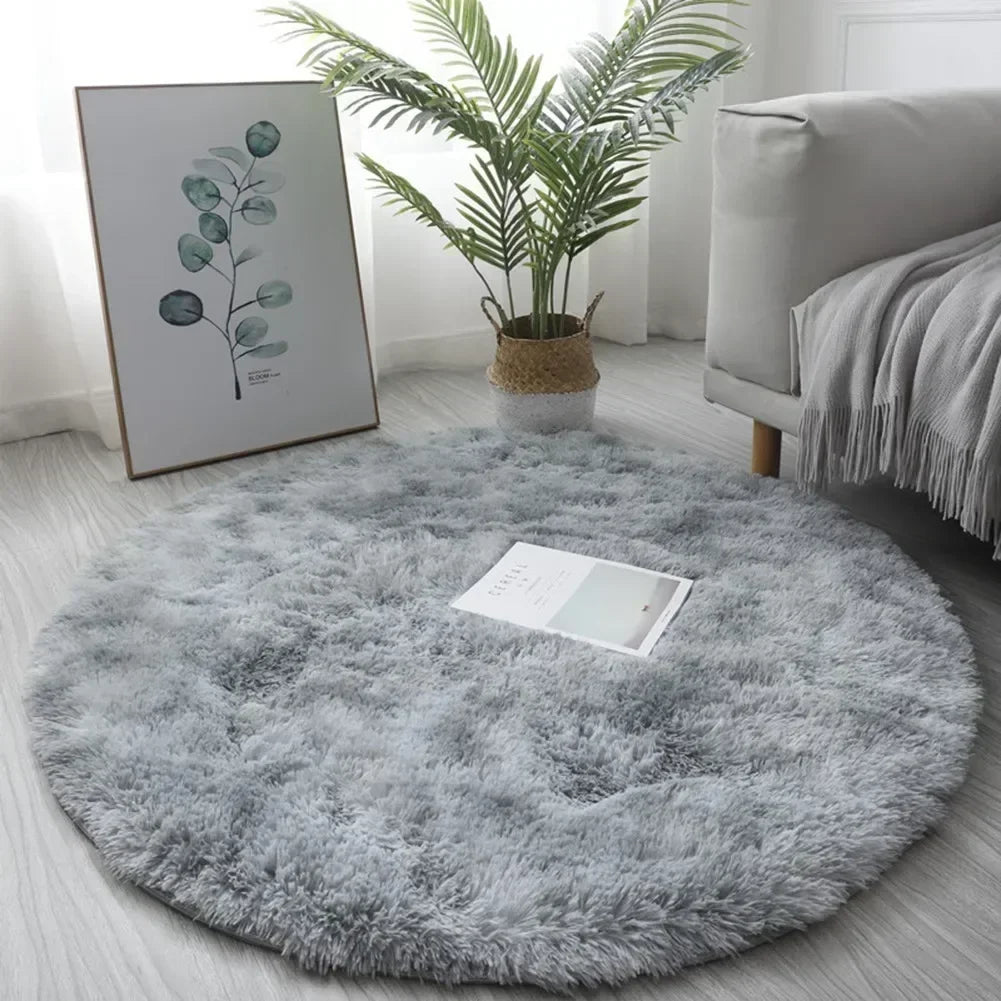 Round Plush Rug – Ultra Soft Fluffy Carpet, Cozy Decorative Floor Mat