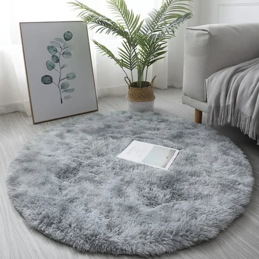 Round Plush Rug – Ultra Soft Fluffy Carpet, Cozy Decorative Floor Mat