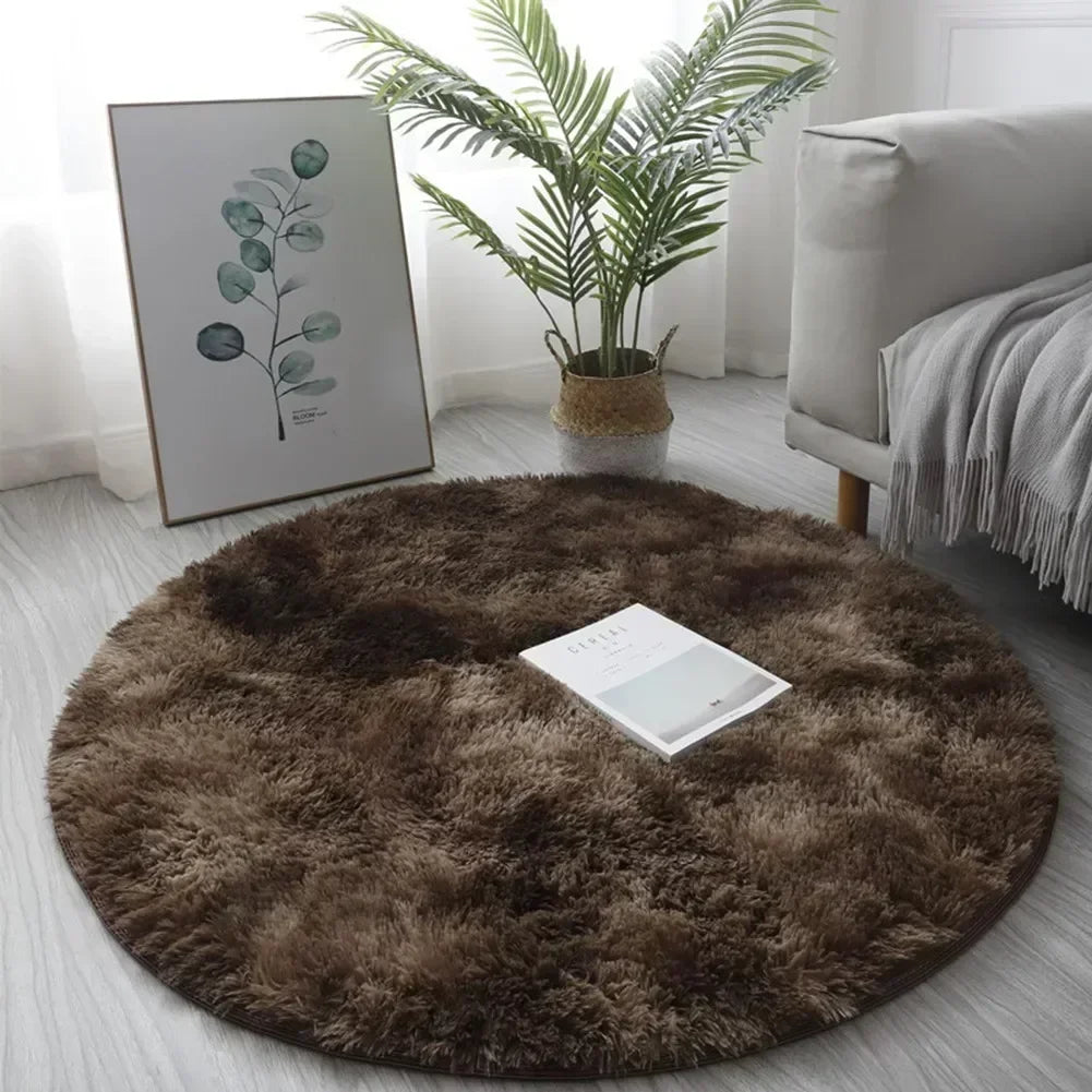 Round Plush Rug – Ultra Soft Fluffy Carpet, Cozy Decorative Floor Mat