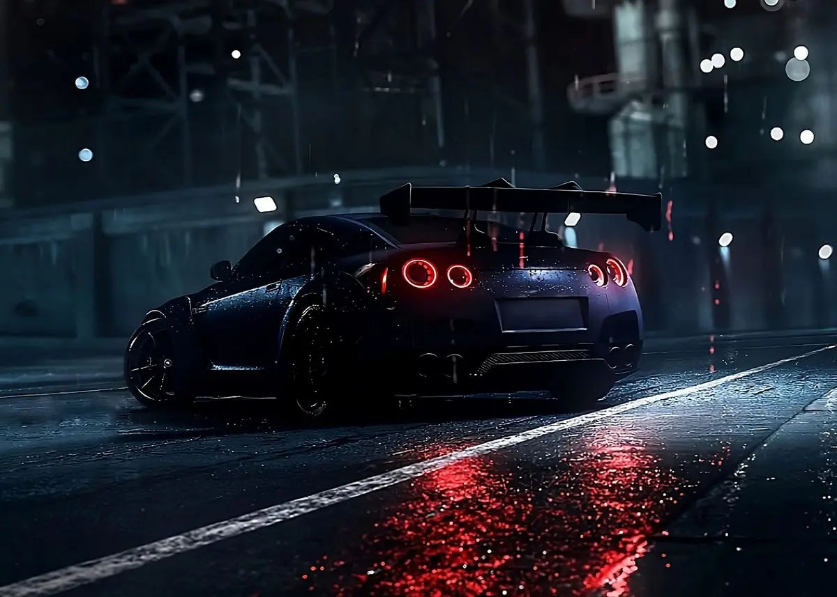 GTR Wall Art – Sports Car Canvas Poster, Modern Automotive Decor