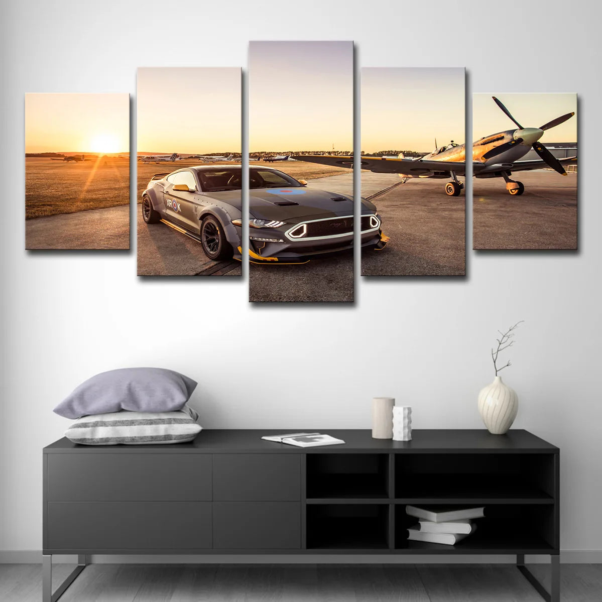 5 Panel Sports Car Canvas Wall Art – Racing Car Poster Set