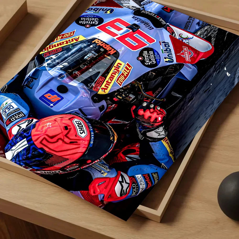 Marc Márquez Canvas Wall Art – MotoGP Racing Poster