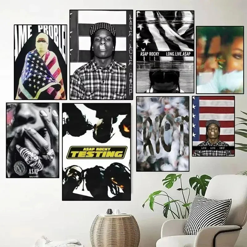 A$AP Rocky Wall Art – Aesthetic Hip Hop Poster, Rapper Canvas Print