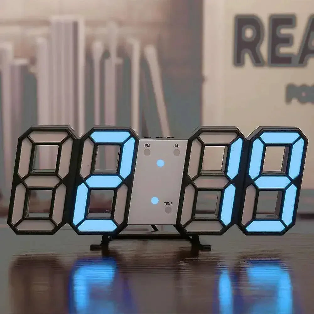 Modern LED Digital Wall Clock – 3D Glow Aesthetic Room Decoration