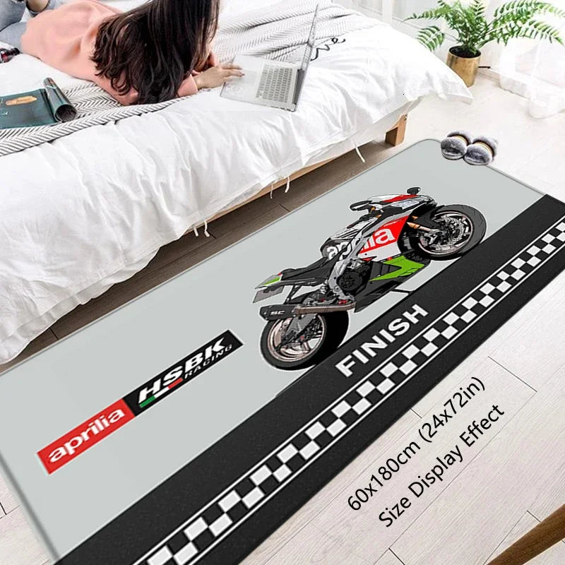Motorcycle Racing Rug – Non-Slip Bike Floor Mat