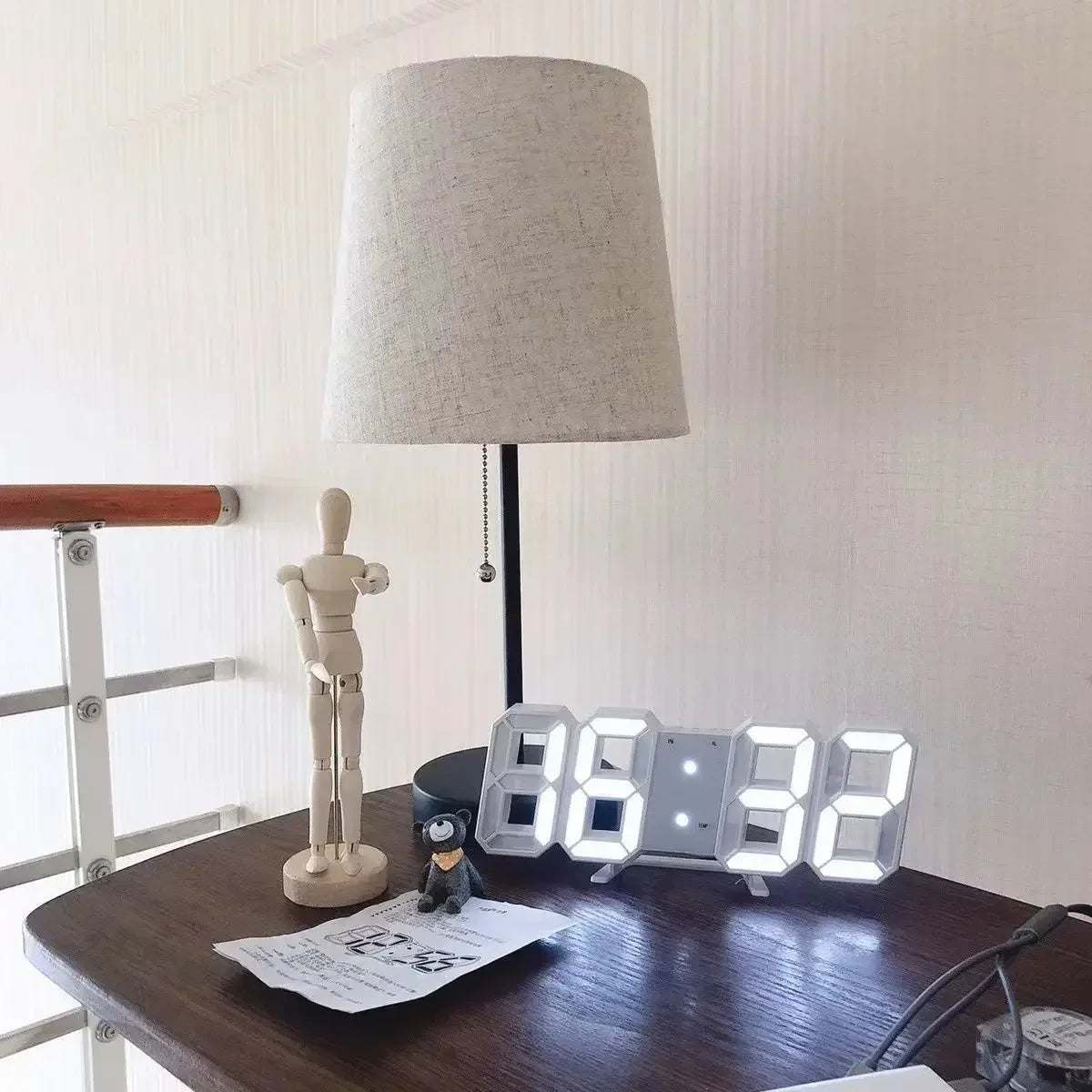 Modern LED Digital Wall Clock – 3D Glow Aesthetic Room Decoration