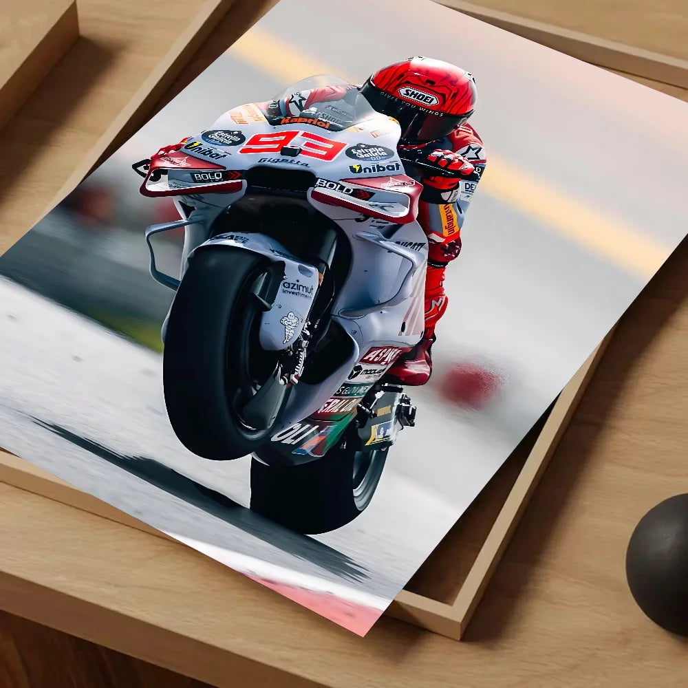 Marc Márquez Canvas Wall Art – MotoGP Racing Poster