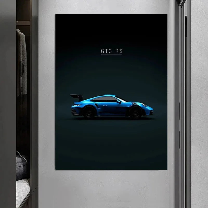 Luxury Sports Car Canvas Wall Art – Racing Poster