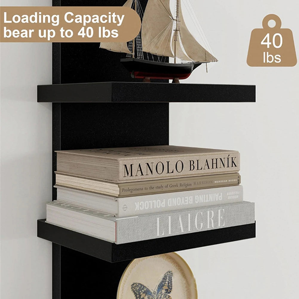 5-Tier Floating Wall Bookshelf – Space-Saving Modern Bookcase, Minimalist Wall Storage Shelf