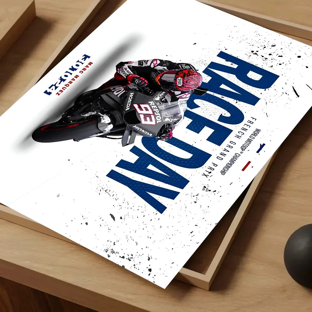 Marc Márquez Canvas Wall Art – MotoGP Racing Poster