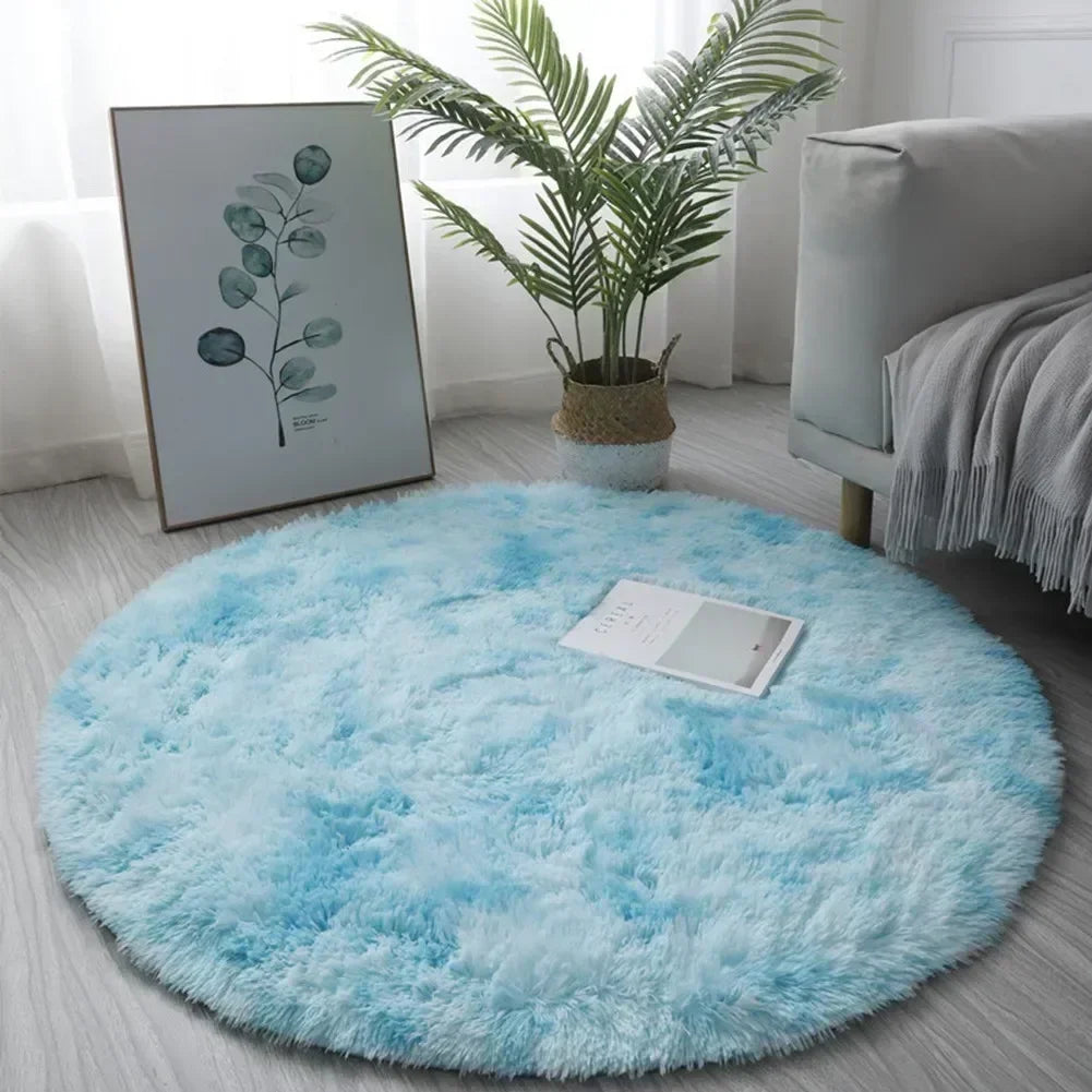 Round Plush Rug – Ultra Soft Fluffy Carpet, Cozy Decorative Floor Mat