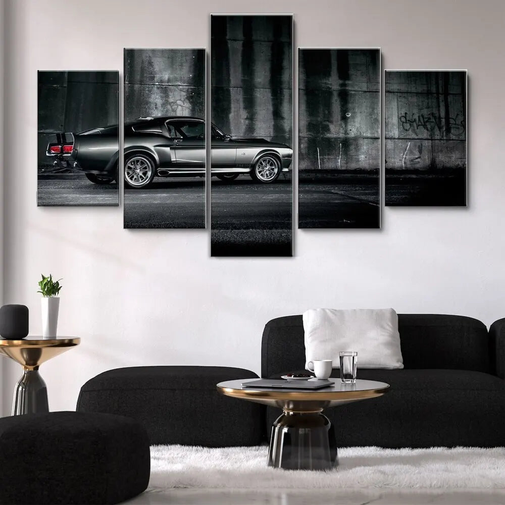 5 Panel Sports Car Canvas Wall Art – Racing Car Poster Set