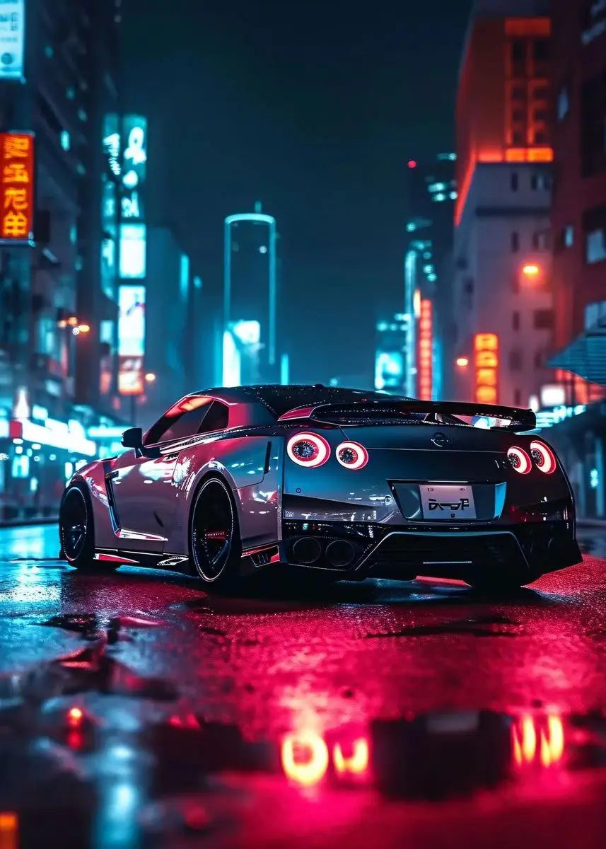 GTR Wall Art – Sports Car Canvas Poster, Modern Automotive Decor