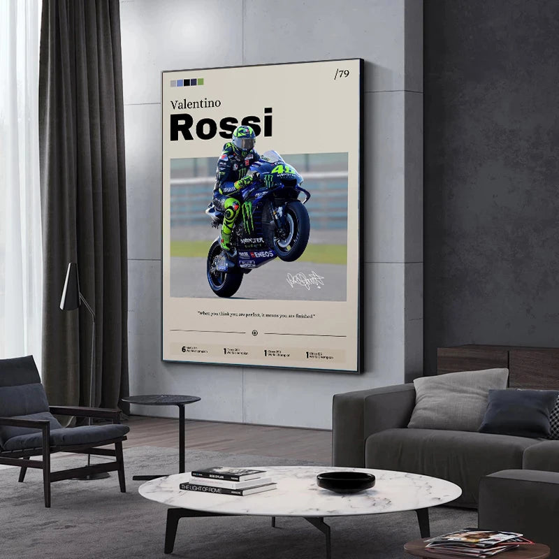 Modern Motorcycle Racing Canvas Wall Art – Sports & Celebrity Poster