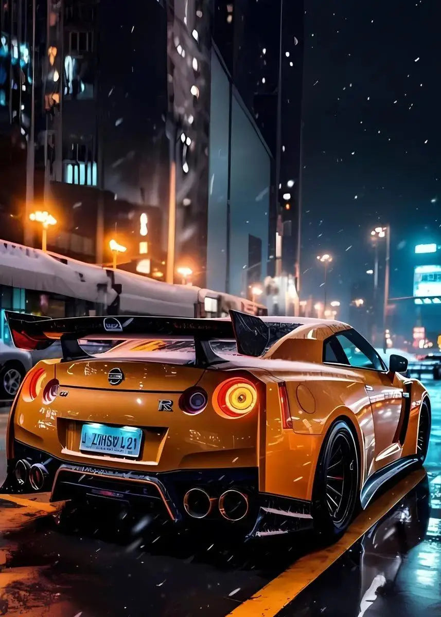 GTR Wall Art – Sports Car Canvas Poster, Modern Automotive Decor