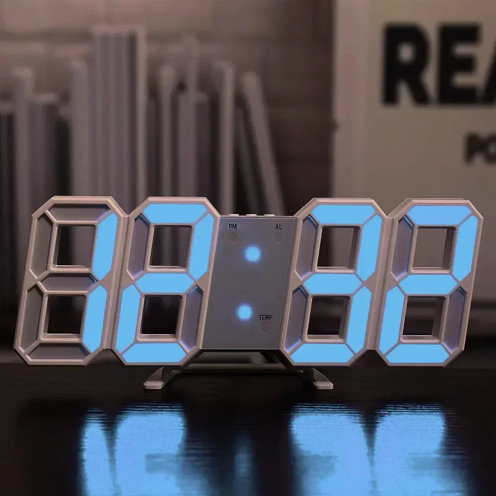Modern LED Digital Wall Clock – 3D Glow Aesthetic Room Decoration