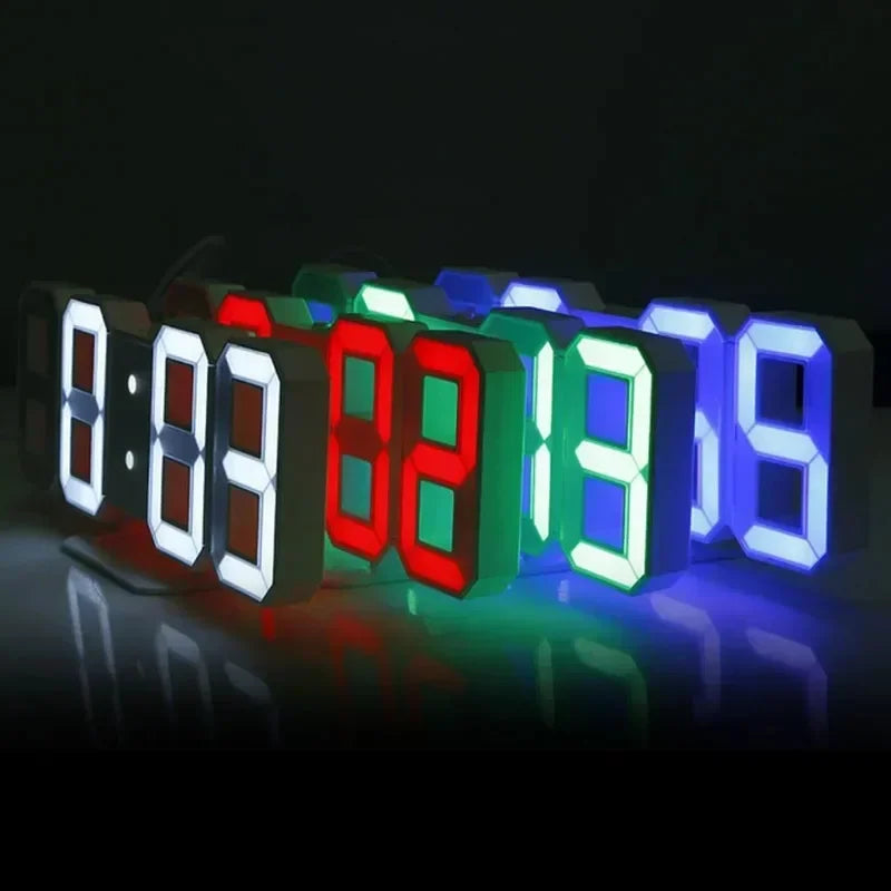 Modern LED Digital Wall Clock – 3D Glow Aesthetic Room Decoration