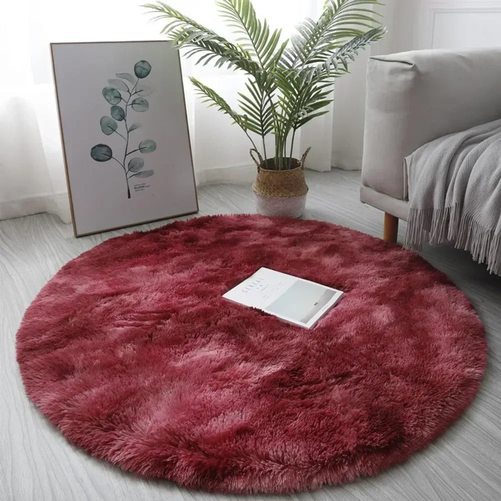 Round Plush Rug – Ultra Soft Fluffy Carpet, Cozy Decorative Floor Mat