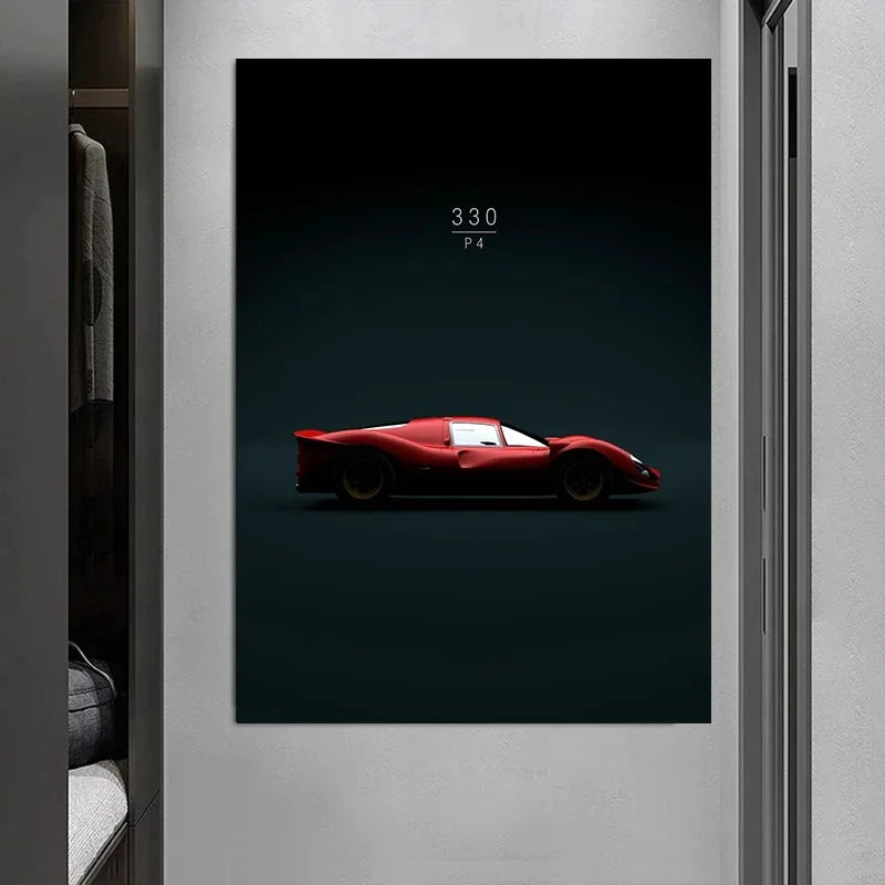 Luxury Sports Car Canvas Wall Art – Racing Poster