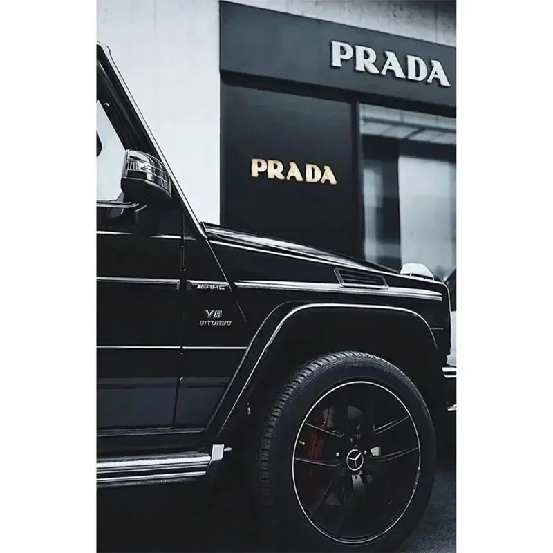 Modern Black Luxury Car Wall Art – Canvas Poster
