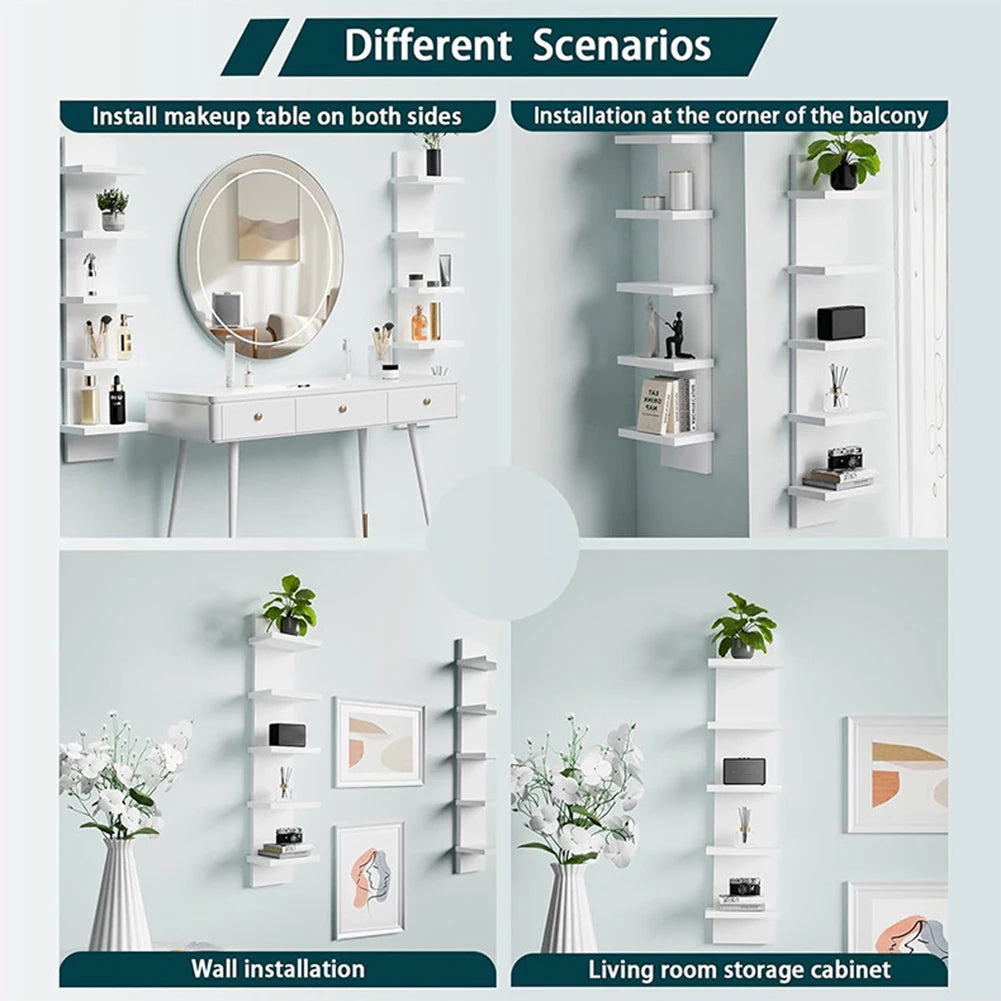 5-Tier Floating Wall Bookshelf – Space-Saving Modern Bookcase, Minimalist Wall Storage Shelf